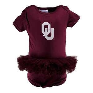 Two Feet Ahead Oklahoma Sooners Baby‎ Girl Tutu Bodysuit Crimson - Size Newborn
